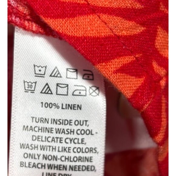 Nicole Miller Womens Shirt XL Red Sleeveless Hawaiian Floral Vest Top‎ - Picture 5 of 6